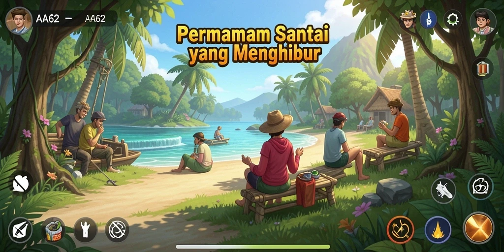 Tampilan gameplay AA62 yang seru dan penuh warna.