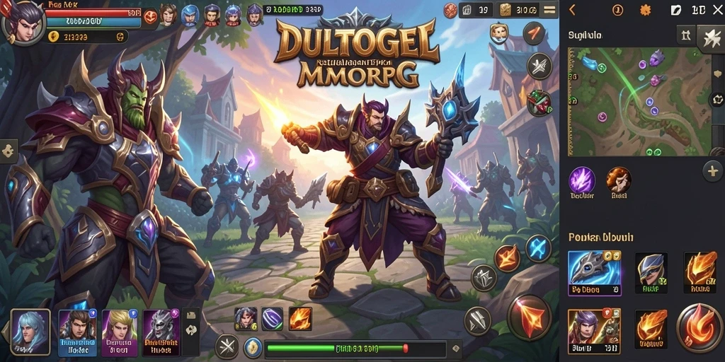 Screenshot utama DULTOGEL menampilkan aksi seru dalam permainan MMORPG.
