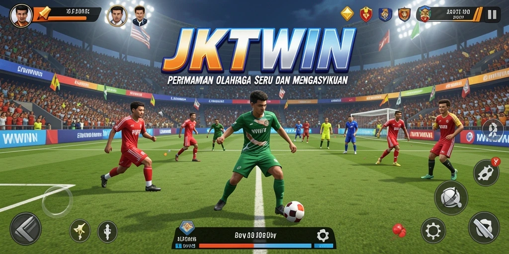Tangkapan layar JKTWIN menampilkan aksi seru dalam permainan olahraga.