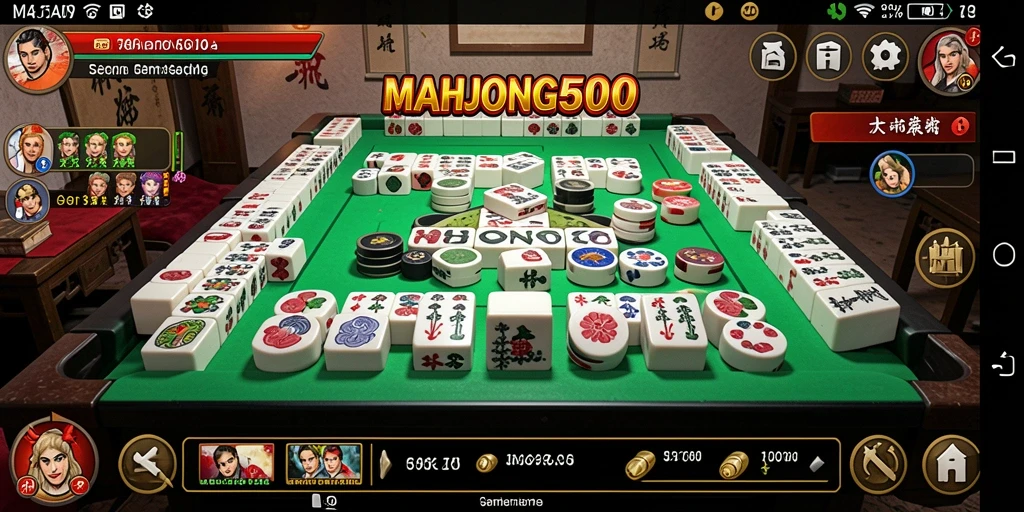 Tampilan utama gameplay MAHJONG500 yang seru dan menantang.
