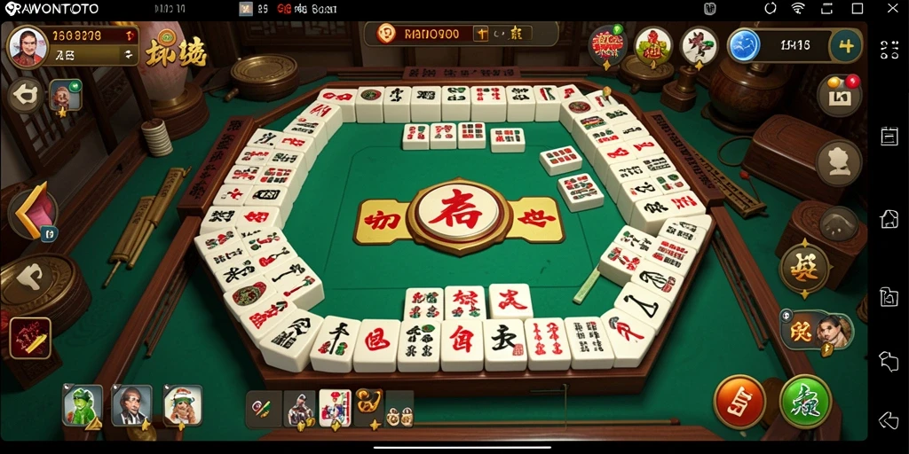 Screenshot gameplay RAWONTOTO menampilkan pengalaman Mahjong yang seru.