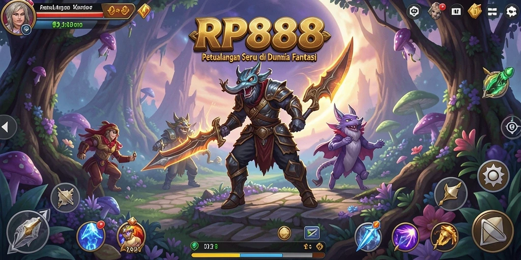 Screenshot utama RP888 menunjukkan aksi seru dalam petualangan yang menantang.