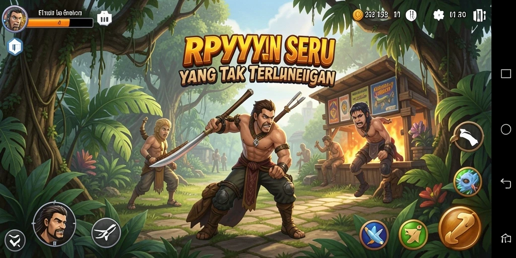 Gameplay seru dan menantang dalam RPYYY saat menjelajahi dunia petualangan.