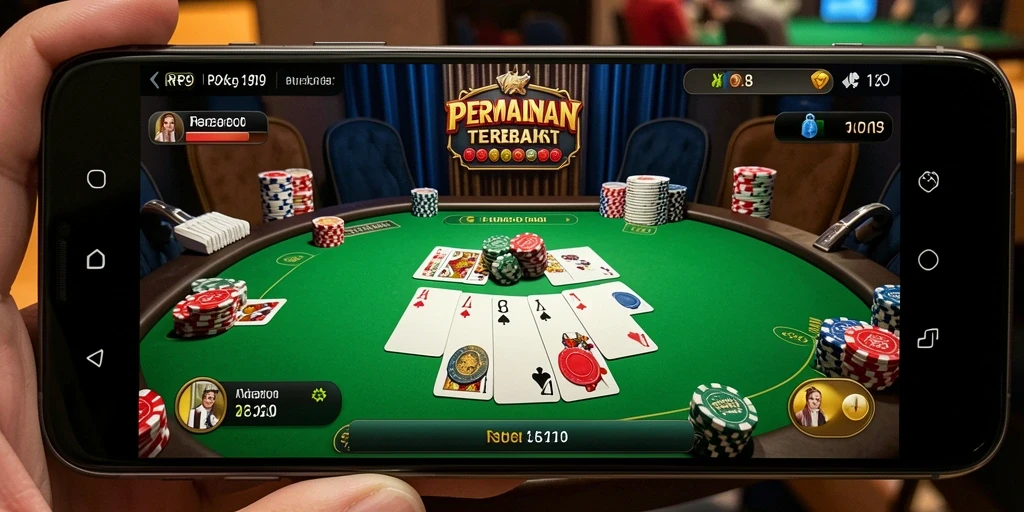 Screenshot gameplay RR89 menunjukkan pertandingan Poker yang mendebarkan.