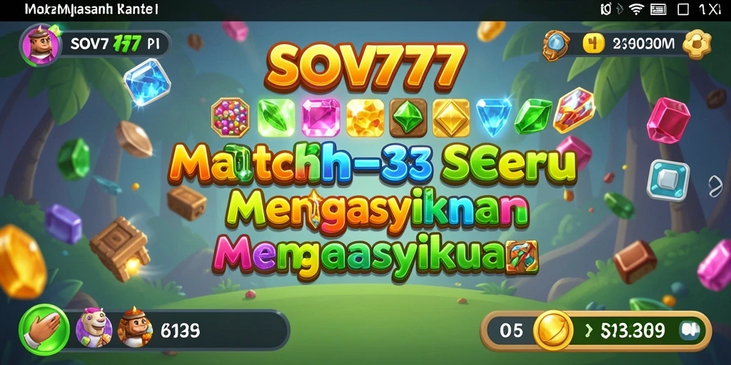 Tangkapan layar gameplay SOV777 menampilkan kombinasi batu permata yang menyenangkan.