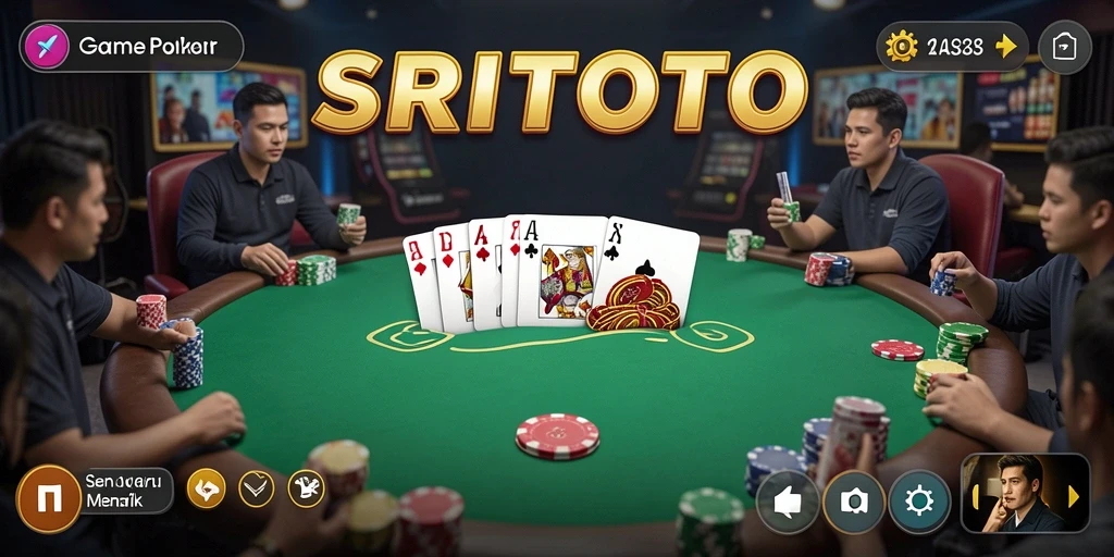 Tampilan gameplay Poker menarik di SRITOTO dengan pemain yang antusias.