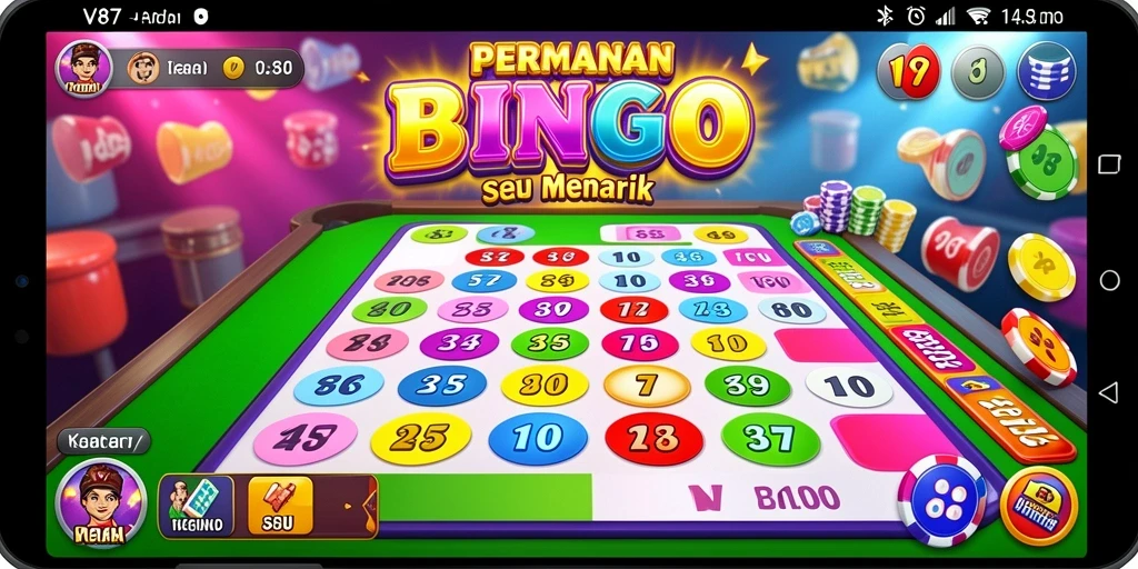 Tampilan menarik dan interaktif dari gameplay Bingo V87.